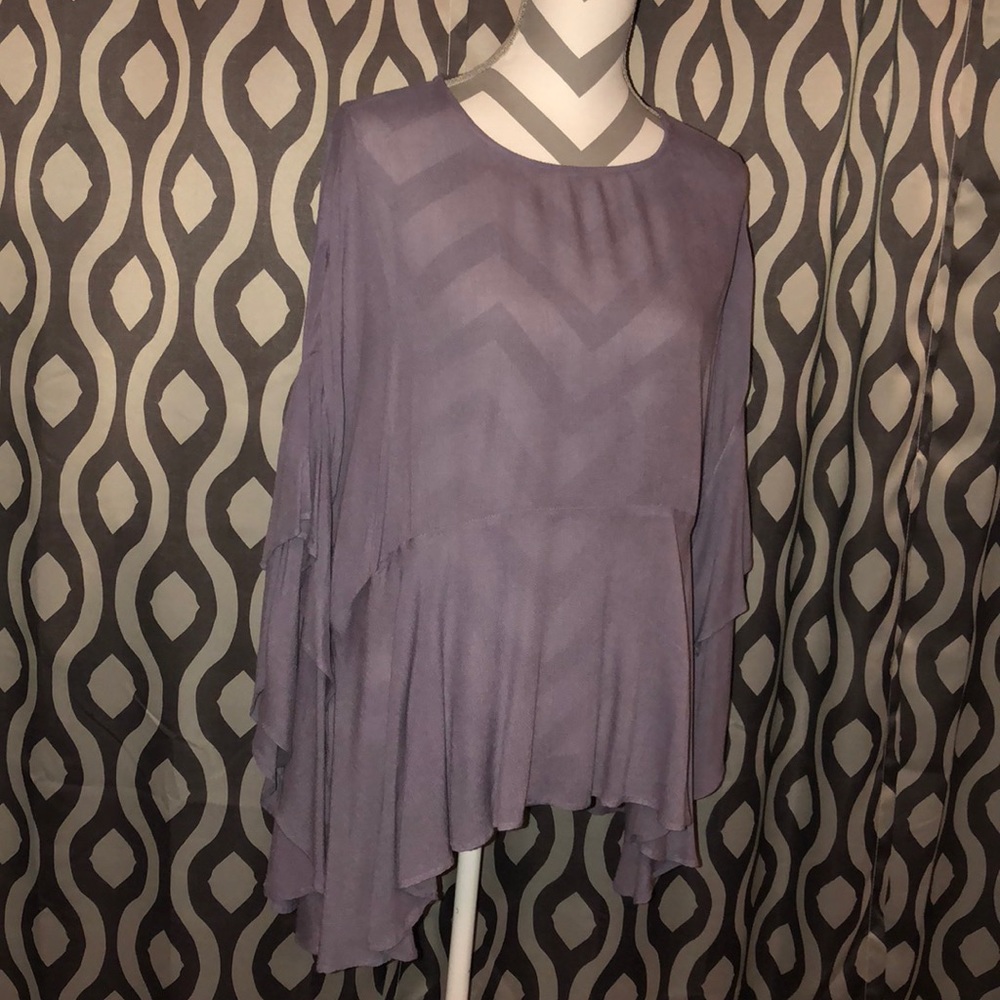 Ruffles Gauze Peasant Top - Picture 3 of 6